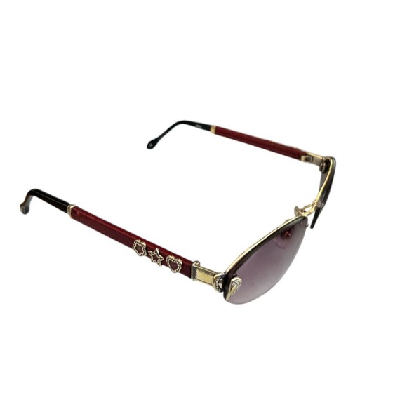 Brighton Misty Handmade  Women's Sunglasses Red/Black/Silver Leather Frames Only - Picture 2 of 9